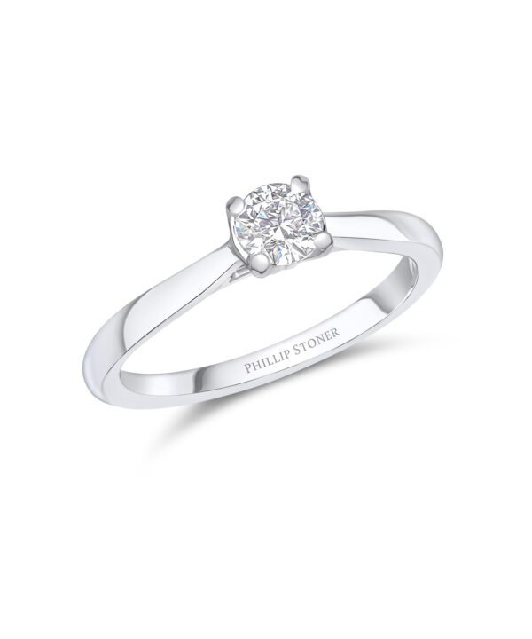 0.41ct E SI1 Round Brilliant Cut Diamond Solitaire Ring