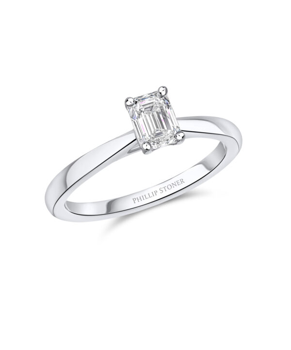 0.53ct E VS1 Emerald Cut Diamond Solitaire Ring