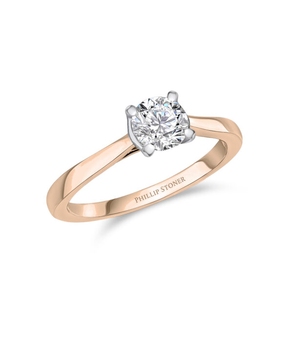 0.70ct F SI1 Round Brilliant Diamond Solitaire Ring