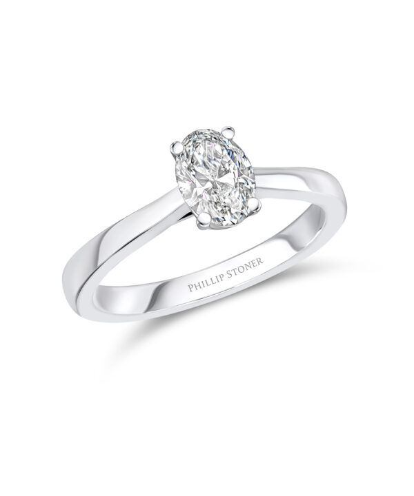 0.70ct F SI1 Oval Cut Diamond Solitaire Engagement Ring