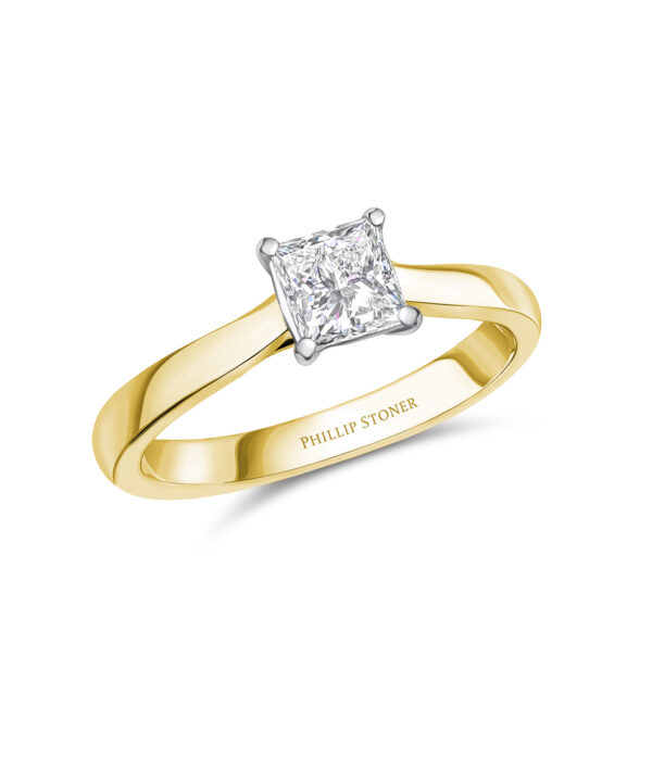 0.59ct F VS2 Princess Cut Diamond Engagement Ring