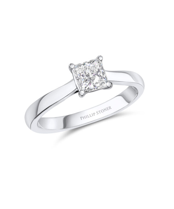 0.71ct D VS1 Princess Cut Diamond Engagement Ring