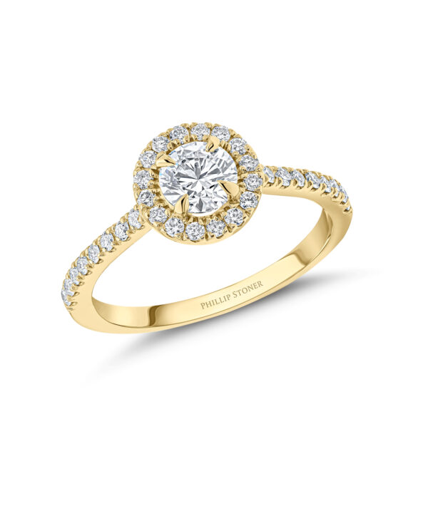 0.53ct E SI1 Round Brilliant Diamond Thea Halo Ring