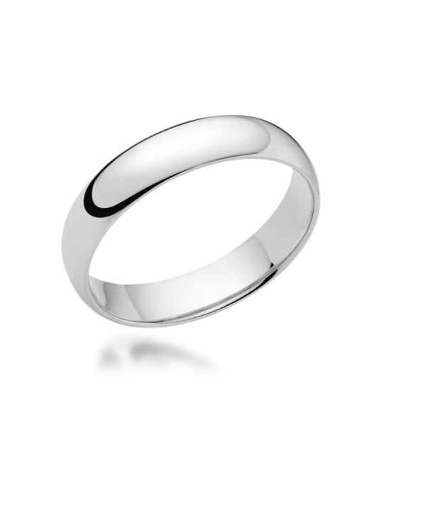 4mm Court Shaped Wedding Band – Platinum