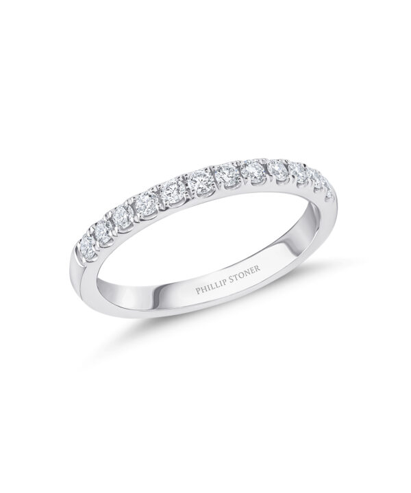 0.33ct Scallop-Set Diamond Band – Platinum