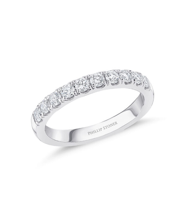 0.53ct Scallop-Set Diamond Band – Platinum