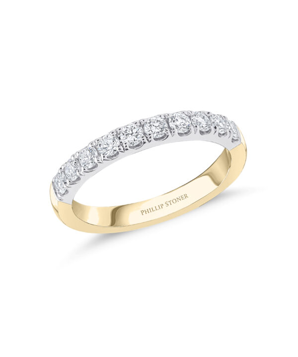 0.53ct Scallop-Set Two Tone Diamond Band