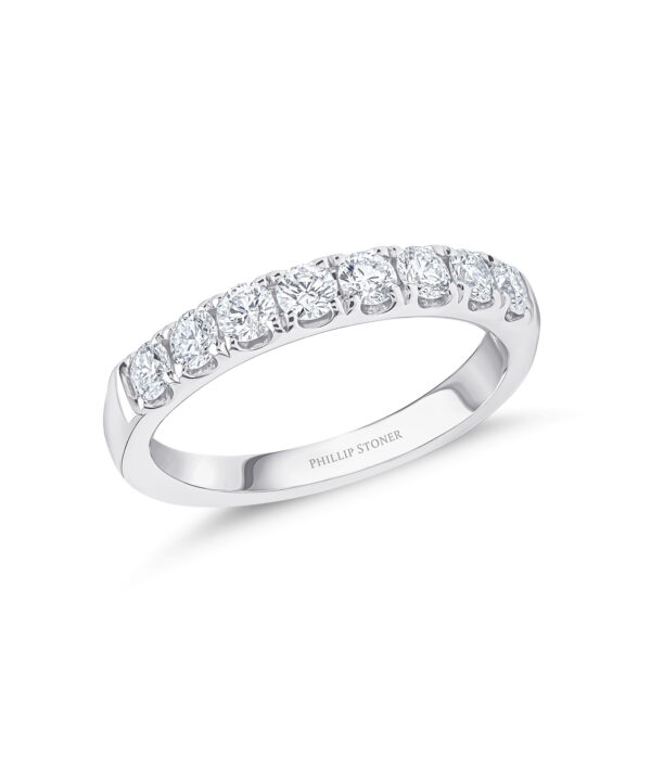 0.74ct Scallop-Set Diamond Band – Platinum