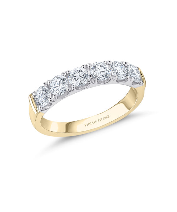 1.14ct Scallop-Set Two Tone Diamond Band