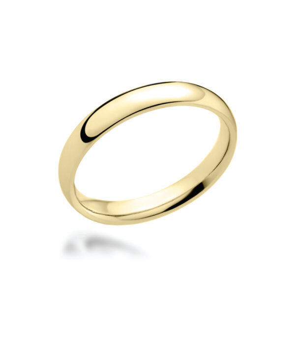 3mm Court Shaped Wedding Band – 18ct Yellow Gold