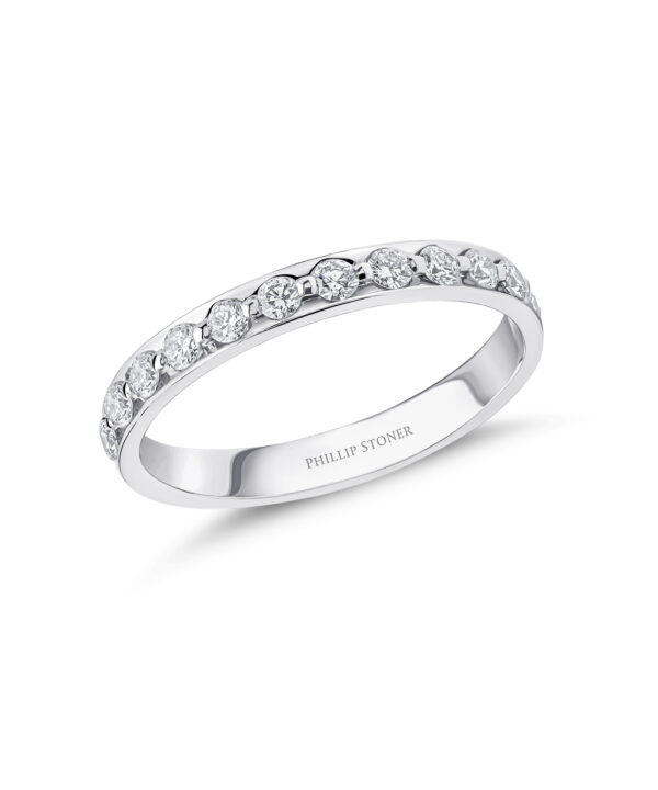 0.86ct Full Set Diamond Wedding Band – Platinum