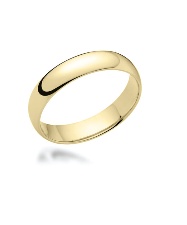 4mm Court Shaped Wedding Band – 18ct Yellow Gold