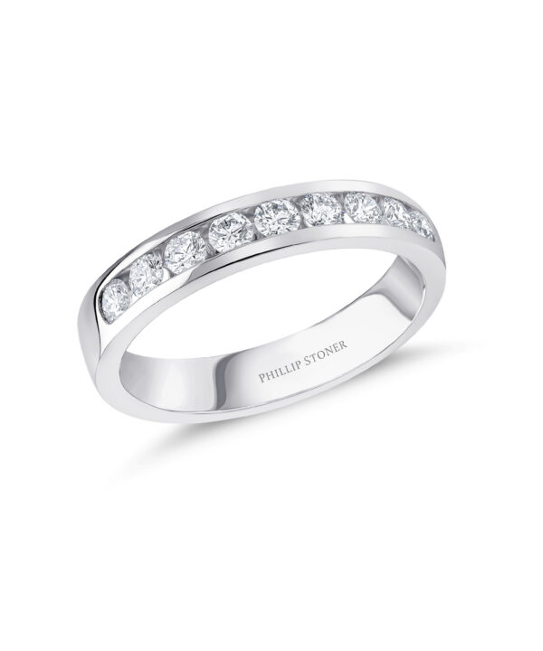 0.53ct Round Cut Channel Set Diamond Band – Platinum