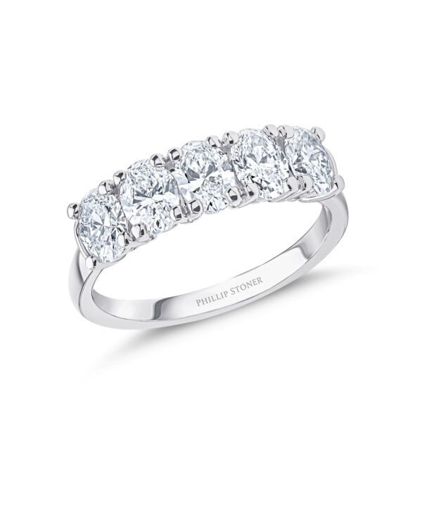 1.54ct Oval Diamond Five Stone Eternity Band