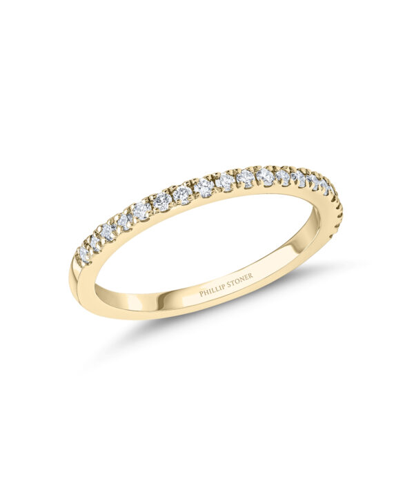 Nova Scallop-Set Diamond Band – 18ct Yellow Gold