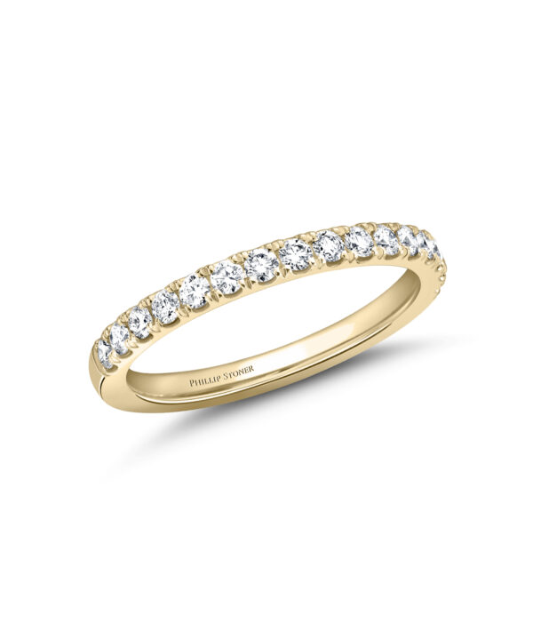 Thea Scallop-Set Diamond Band – 18ct Yellow Gold