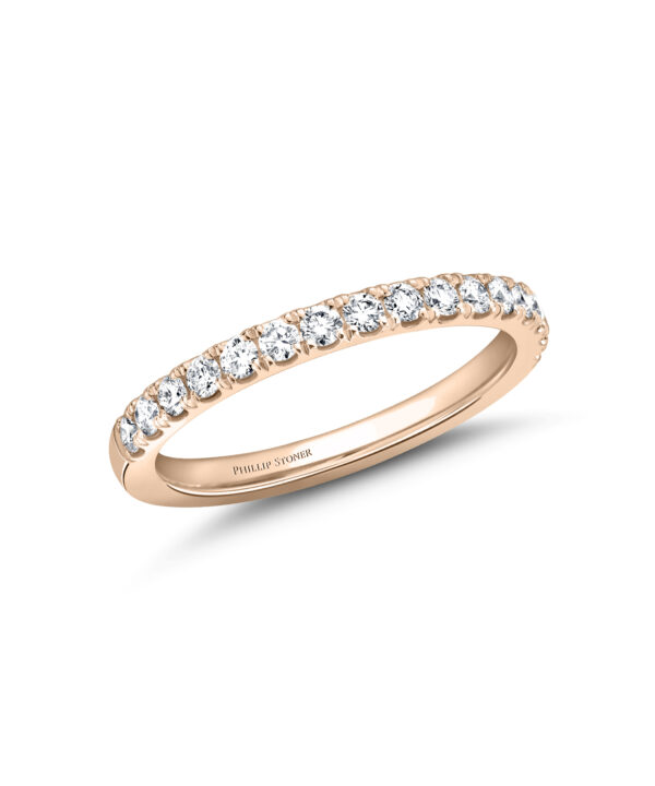 Thea Scallop-Set Diamond Band – 18ct Rose Gold