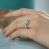 0.70ct G SI1 Round Brilliant Cut Diamond Halo Ring - Image 2