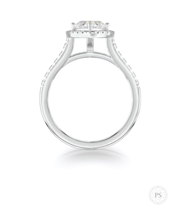 0.75ct G SI1 Marquise Cut Diamond Halo Ring - Image 2