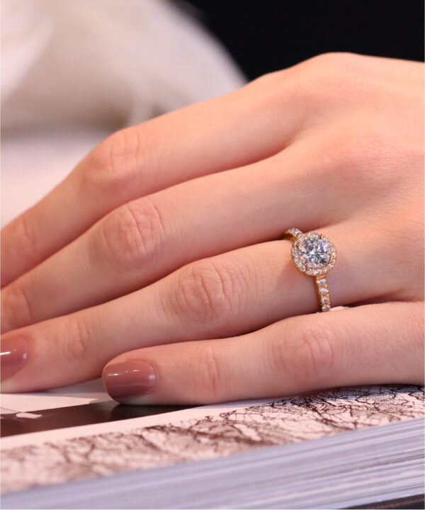 1.02ct D SI2 Round Brilliant Diamond Thea Halo Ring - Image 4